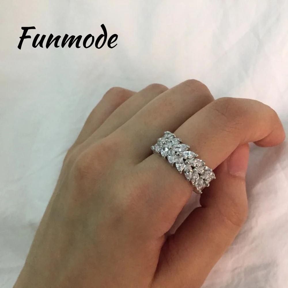 

Funmode New Fashion Dubai Jewelry Women Rings AAA Cubic Zirconia Finger Ring for women Engagement Gifts Bijourx Femel F011R