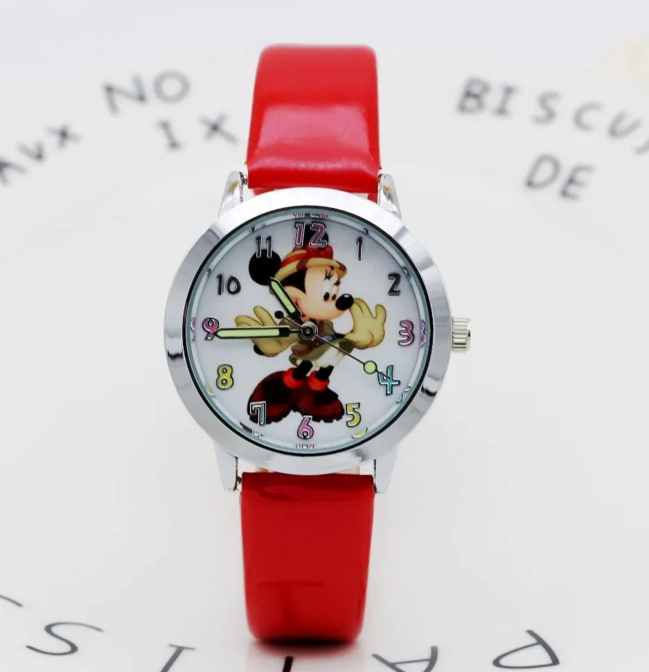 Новинка 2019 года Минни Микки мультфильм часы для женщин часы Дети кварцевые наручные часы для мальчиков часы для девочек