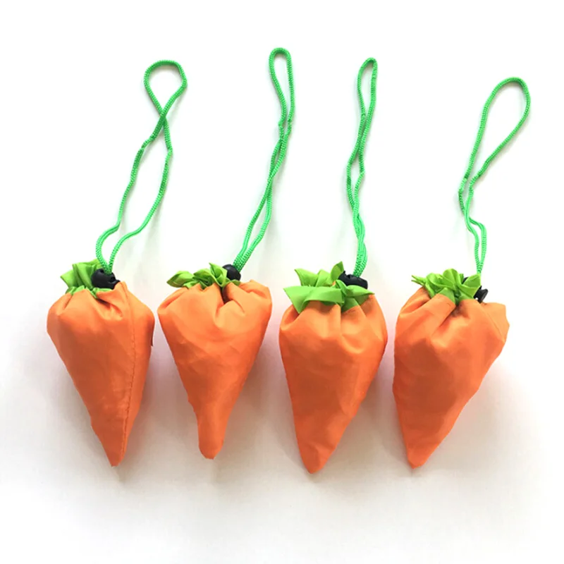 

Reusable Shopping Bag Vegetable Carrot shape Foldable Folding Tote Pouch Recycle Storage Handbags Large-capacity Grocery Bags