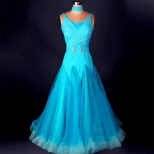 Новое поступление женское платье для бальных танцев синий/красный/черный/фиолетовый Леди Танго/Вальс платье Vestidos De Festas DQ19011