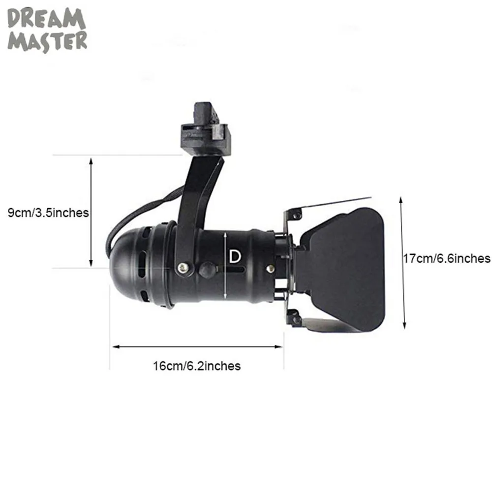 Tanie Czarny mini regulowany domy reflektor szynowy, przemysłowe do montażu na szynie światła, E27 punktowe reflektory led z 4 liść drzwi do stodoły dla domu