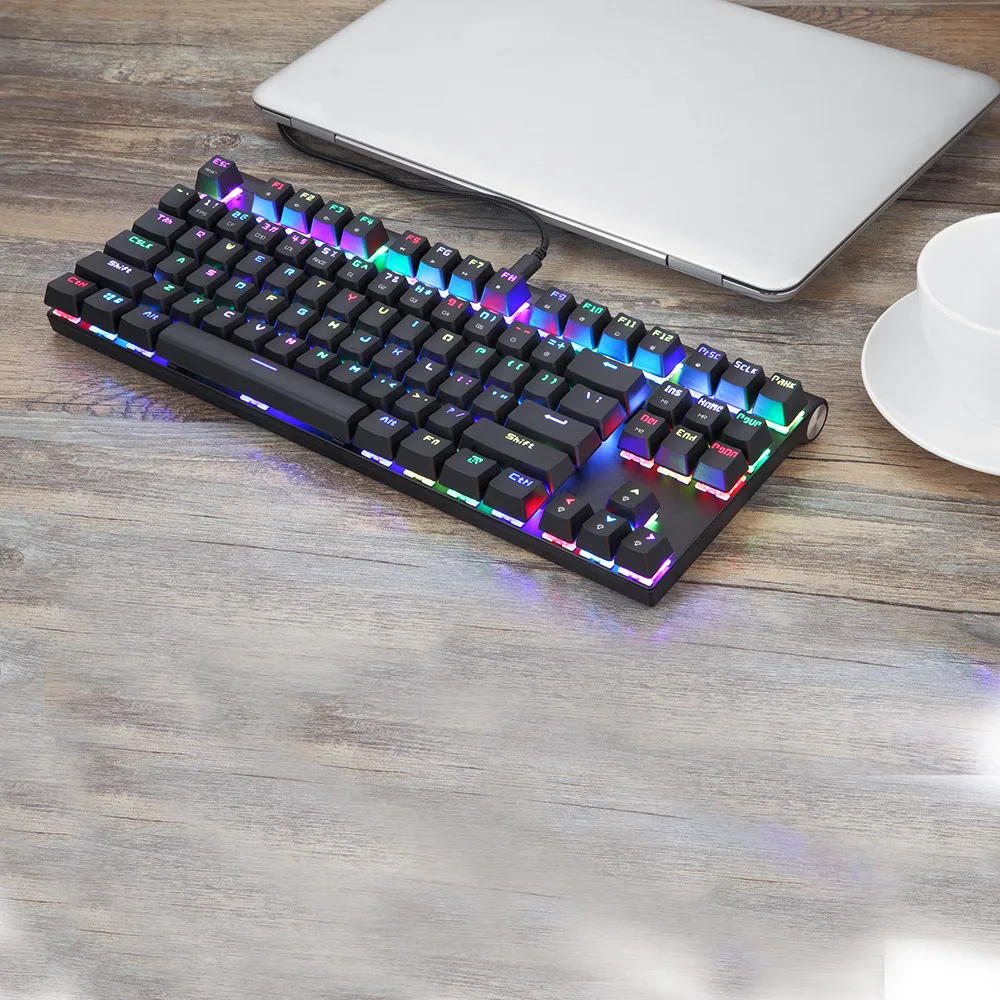 MOTOSPEED CK101 NKRO механическая клавиатура с RGB подсветкой 87 клавиш светодиодный мигающий светильник с подсветкой эргономичная игровая