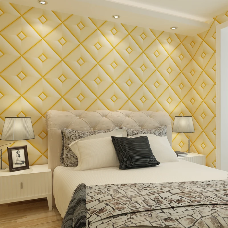 HANMERO Contemporary Geometric Leather Pattern Wallpaper ...