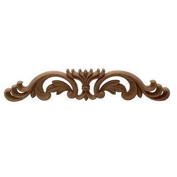 

Vintage Unpainted Wood Carved Decal Corner Applique Frame for Home Furniture Wall Cabinet Door Decorative Wooden Miniature Craft