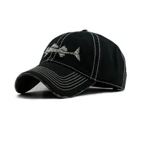 SexeMara 2017 Men And Women Baseball Cap Spring/summer Cotton Comfortable Casual Hat Fish Bone Embroidery Baseball Cap