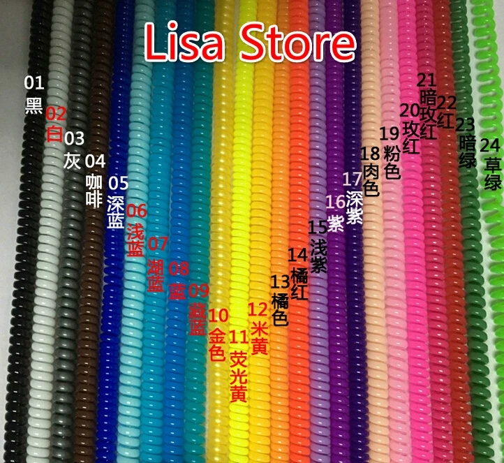

FreeShip 200pcs Plastic spring Protective sleeve Mobile Tablet Spiral Cord Protector for Cell Phone iPhone Charger Earphone Cord