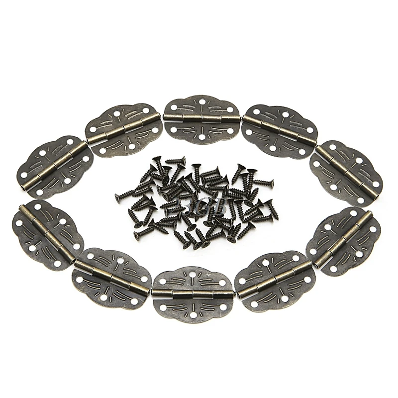 Door Butt Hinges Alloy Rotated From Antique Bronze 30mm*22mm 10PCS/SET M05 Door Butt Hinges Alloy Rotated From Antique Bronze 30mm*22mm 10PCS/SET M05