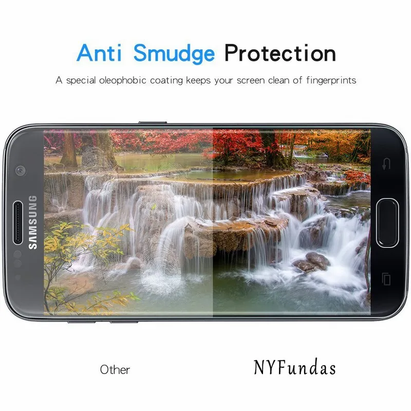 NYFundas For Galaxy S7 Screen Protector Full Coverage 2.5D Tempered Glass ScreenProtector For Samsung S7 3D Curved Protection (2)