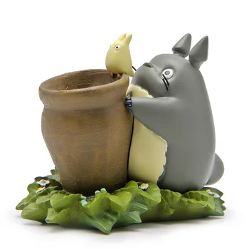 

SaiDeKe Resin Hayao Miyazaki Totoro Figurines mini flower pot ornaments fairy Potted Garden moss gnome decoration Miniatures