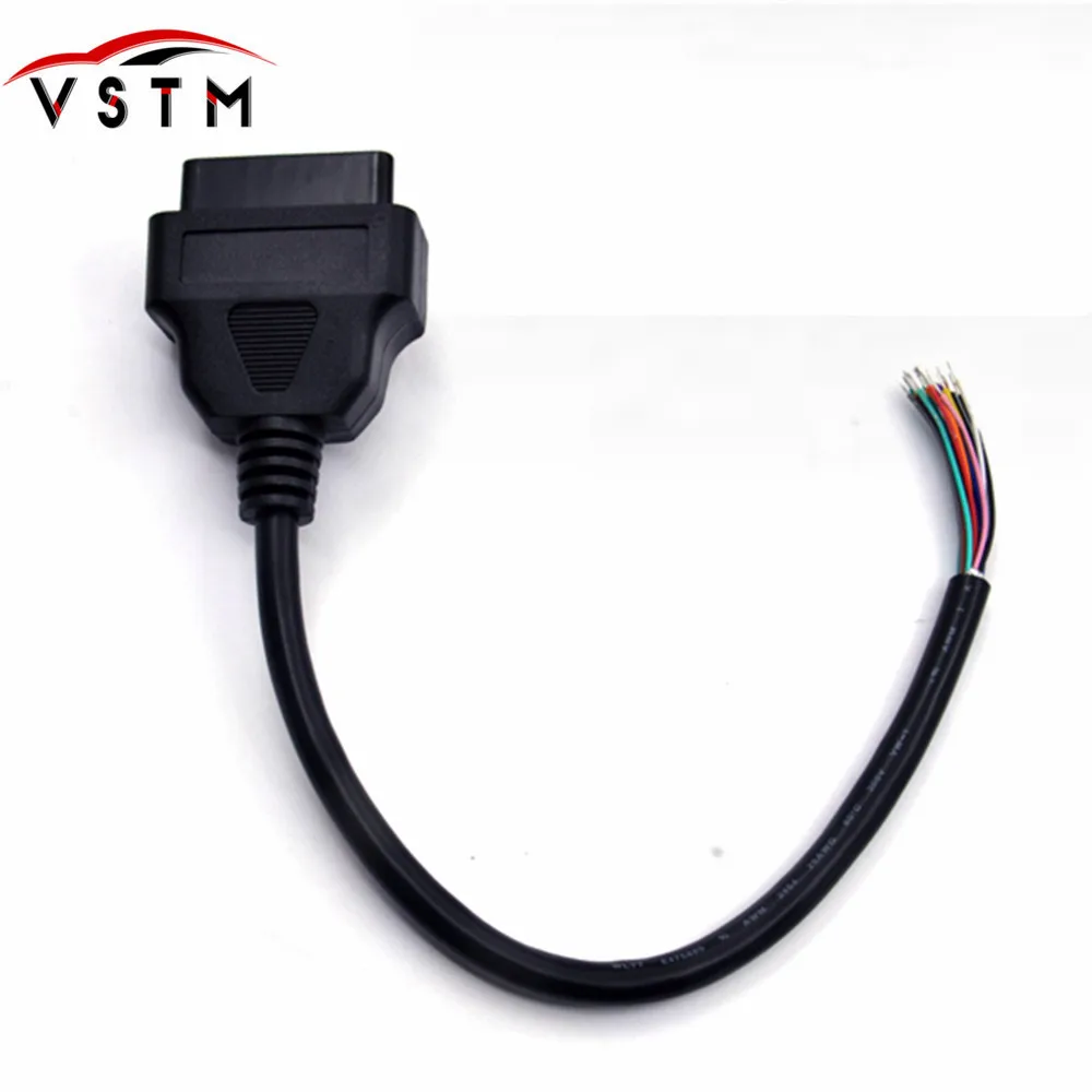 

OBD2 16Pin Male Plug Connector For ELM327 Extension Adapter OBD Cable OBDII EOBD ODB2 16 Pin OBD 2 Adaptor Opening Female Cable