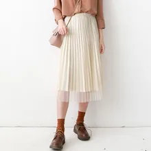 Новое поступление, Весенняя плиссированная юбка в Корейском стиле, бархатная комбинированная пряжа, Faldas Largas Elegantes, черная юбка, одежда