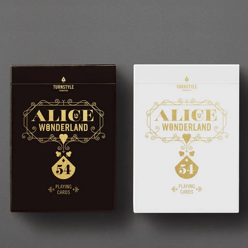 Koop Alice in Wonderland Originele 1 STKS Nieuwe Verzegelde Speelkaartdek TURNSTYLE Poker Magic props Magia Tricks wit kleur in voorraad