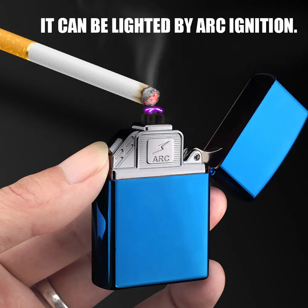 New Metal Design Rechargeable Electronic USB Lighter Cigarettes Pulse Windproof Double Arc Electric Lighters Plasma Flameles | Дом и сад