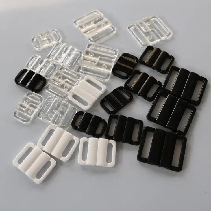 Clasps 10mm Set of 2 Pairs Clear Plastic Bikini Fasteners