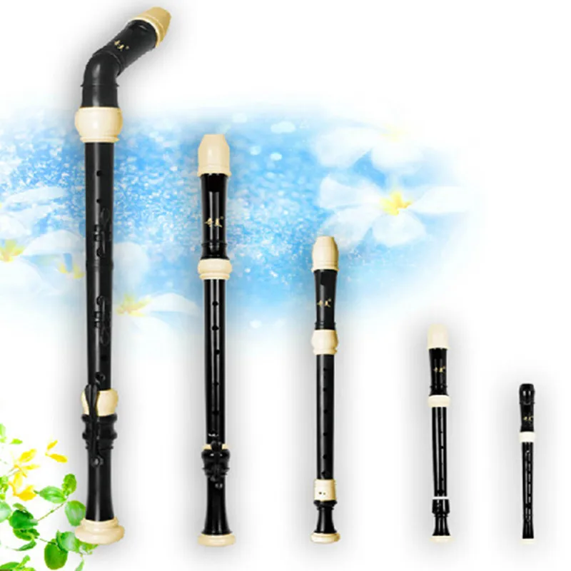 Conjunto de Flauta Sopranino Clarinete Alto Enrolado Tenor Baixo Estilo Inglês 8 Buracos Chinês Vertical