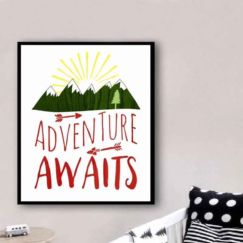 Adventure Awaits Printable Art Quote Mountains Camping ...