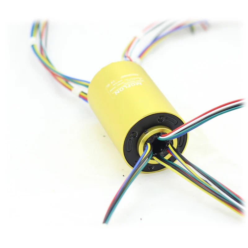 

MOFLON through bore slipring slip ring with hole hole Diameter12.7mmxOD56mm 6 wires 10A electric Slip Ring MT1256
