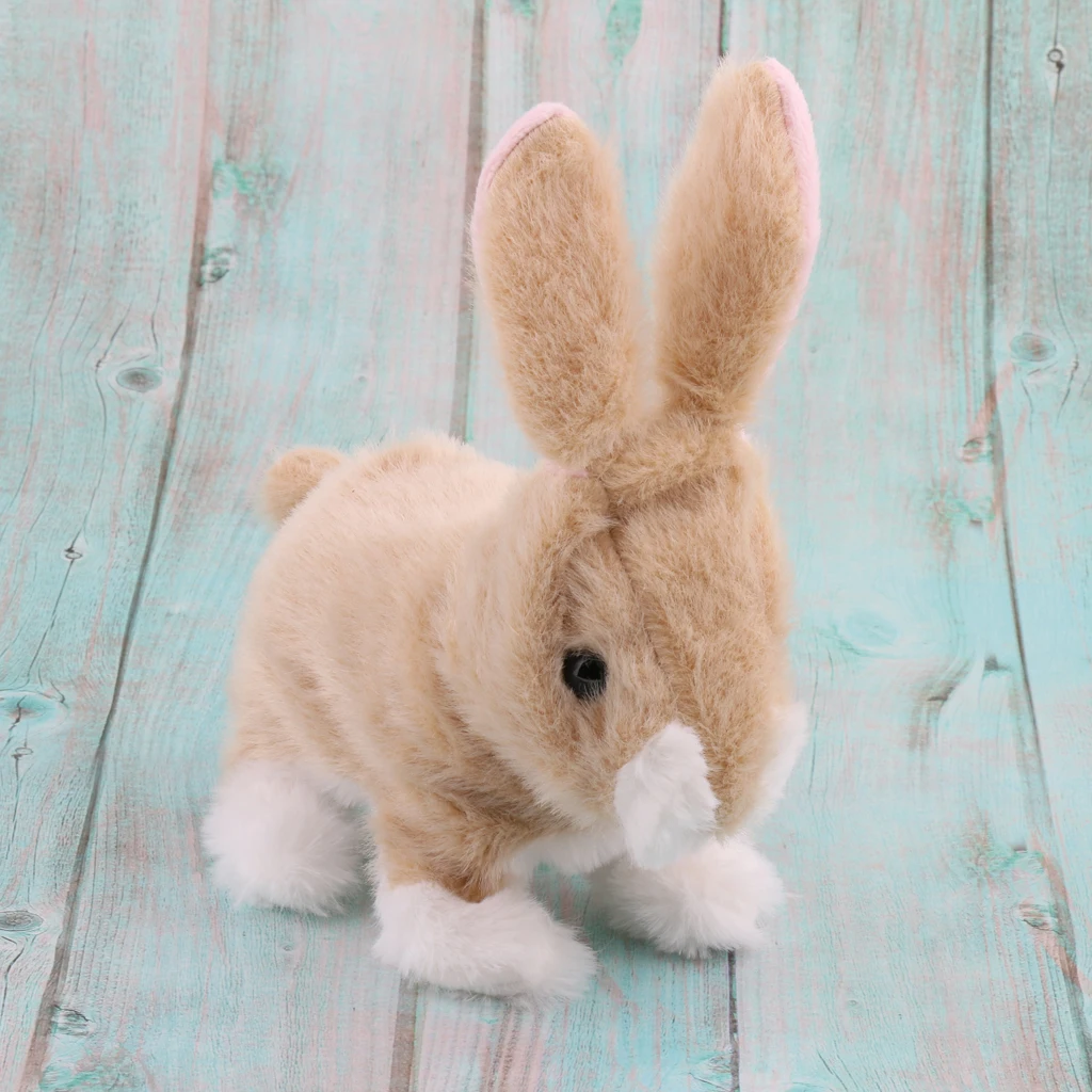 Cuddly Electronic Interactive Naughty Rabbit Toys Electric Robotic Pets Walk, Waggle Ears, & Move Nose for Children Gift
