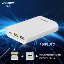 WOPOW P10 PLUS Q 10000mAh Power bank Dual USB Output Portable quick Charger External Battery Pack With LED Light Indicator power