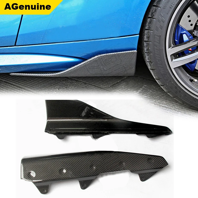 

Full carbon fiber car side body apron lip side skirts splitters for BMW M2 F87