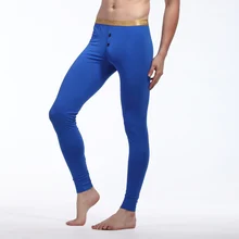 Зимние мужские мягкие теплые кальсоны, термобелье, теплые кальсоны, хлопковое длинное нижнее белье, одноцветное с золотым поясом