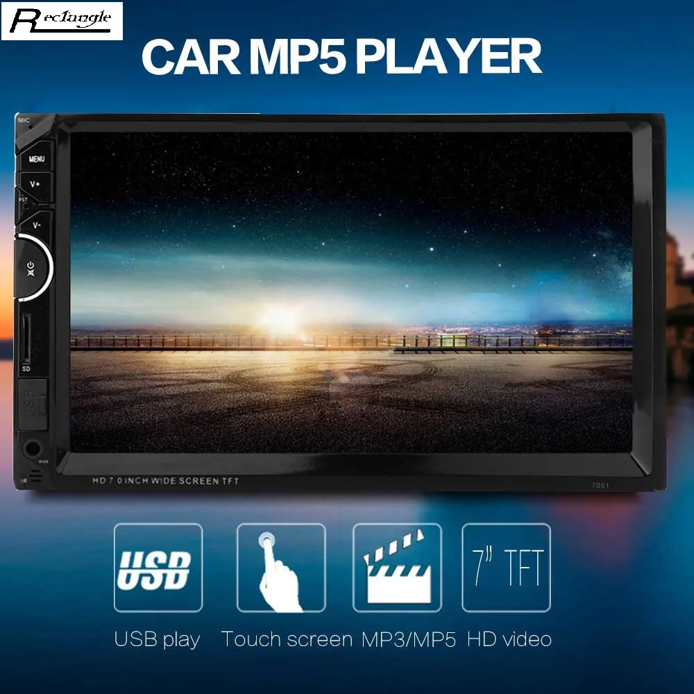 imágenes para 7001 7 pulgadas 2-din 12 V 1080 P Coche Multimedia Reproductor MP5 HD coche Bluetooth RDS Reproductor de Radio con la Cámara de Vista Trasera Apoyo USB AUX SD imágenes para 7001 7 pulgadas 2-din 12 V 1080 P Coche Multimedia Reproductor MP5 HD coche Bluetooth RDS Reproductor de Radio con la Cámara de Vista Trasera Apoyo USB AUX SD
