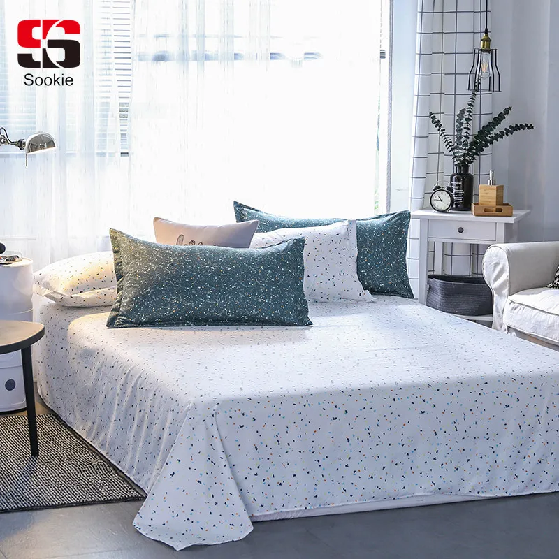 

Sookie Dots Pattern Bed Flat Sheet Fashion Geometric Mattress Covers Soft Bedspread for adults kids Bedding Covers