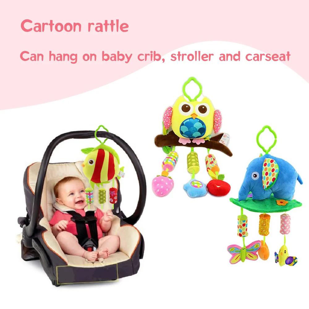 Baby Soft Rattle Toys Stroller Crib Hanging Bell Puppet Toy Animal Wind
