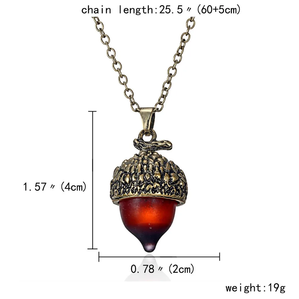 Конус желудь дизайн кулон ожерелье длинные цепи ювелирные изделия для женщин смолы ожерелье красная сосна