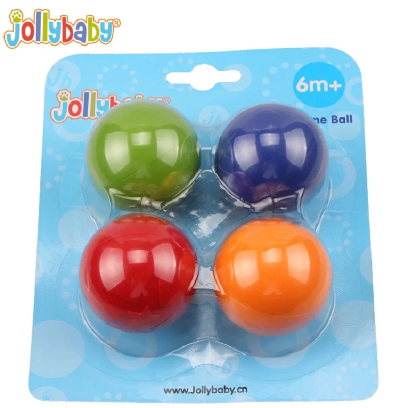 

Sozzy 4Pcs/Set Baby Jump Bell Ball Rattles Hand Ball Plastic Jump Grab Bell Ball Bounce Grip Toy For Children Per Ball 5cm