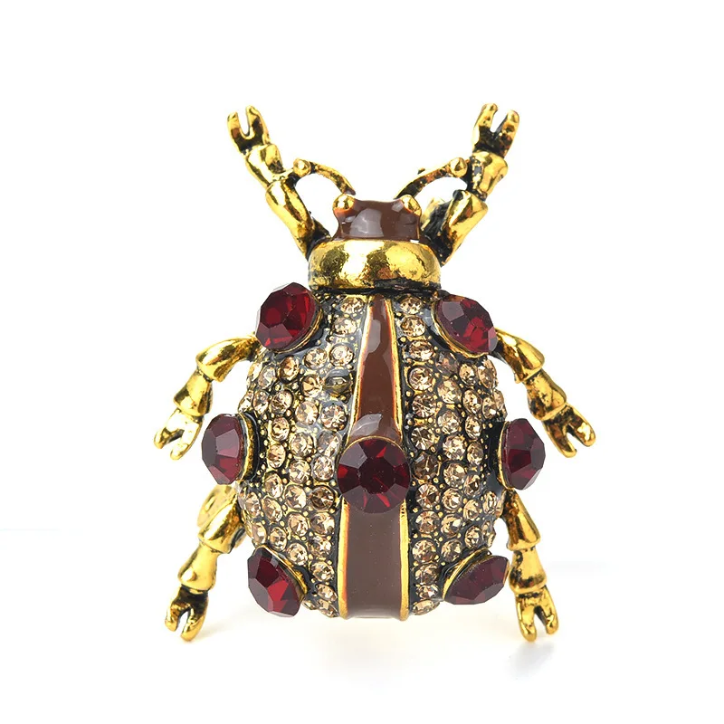 Muylind Beetle Стразы булавка брошь в виде жука для женщин Винтажные заколки кристаллы
