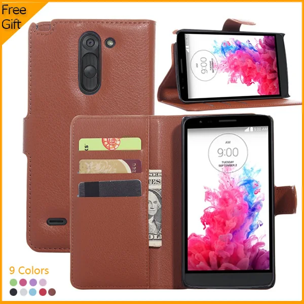 Luxury Wallet PU Leather Flip Cover Case For LG G3 Stylus