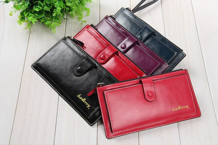 Baellerry Brand Women Long PU Leather Wallet Dollar Price Carteira Clutch Coin Purse Female Wristlet Hand Bag Card Holder