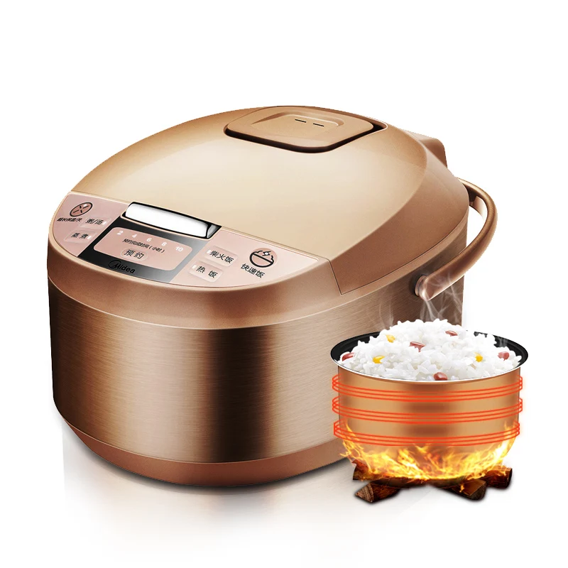 

Rice Cooker 5L Intelligent Household High Capacity Rice Cooker 2-8 People Stainless Steel Body Reservation