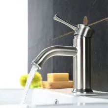 Кухня раковина кран все stailnless Сталь Материал одной ручкой Палуба Гора Никель Кисточки горячей и холодной бассейна краны bcflr001