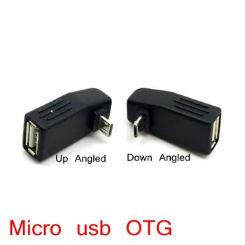 

10PCS/Up and Down Angled Micro USB male to USB 2.0 female Host OTG adapter Connector