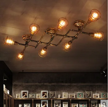 

Nordic Loft Industrial Retro Vintage ceiling Light For Home Lighting LED Edison Water Pipe Ceiling Lamp Luminaire Plafonnier