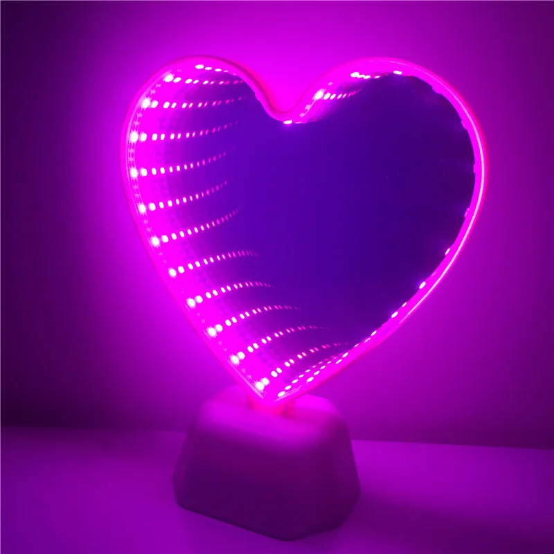  3D LED Tunnel Night Light Decorative Gift For Home Marquee Cactus/Unicorn/Flamingo/Love Heart/Pinea - 4000019232950