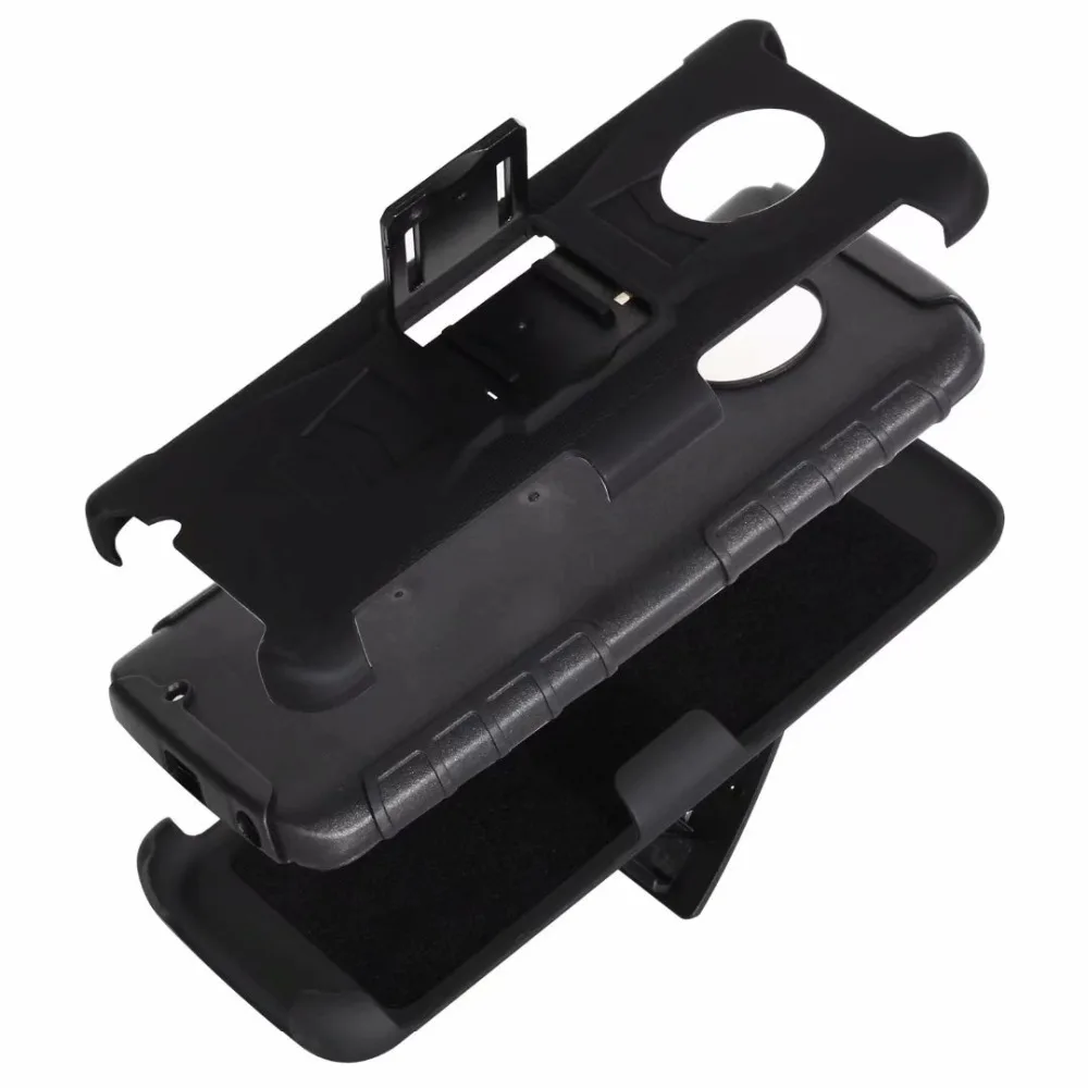 Anti-Shock Impact Holster Belt Clip Armor Case Cover sFor Motorola Moto G6 X4 Z3 G6 Play E5 X5 Z3 Play G6 Plus Heavy Duty Armor  (3)