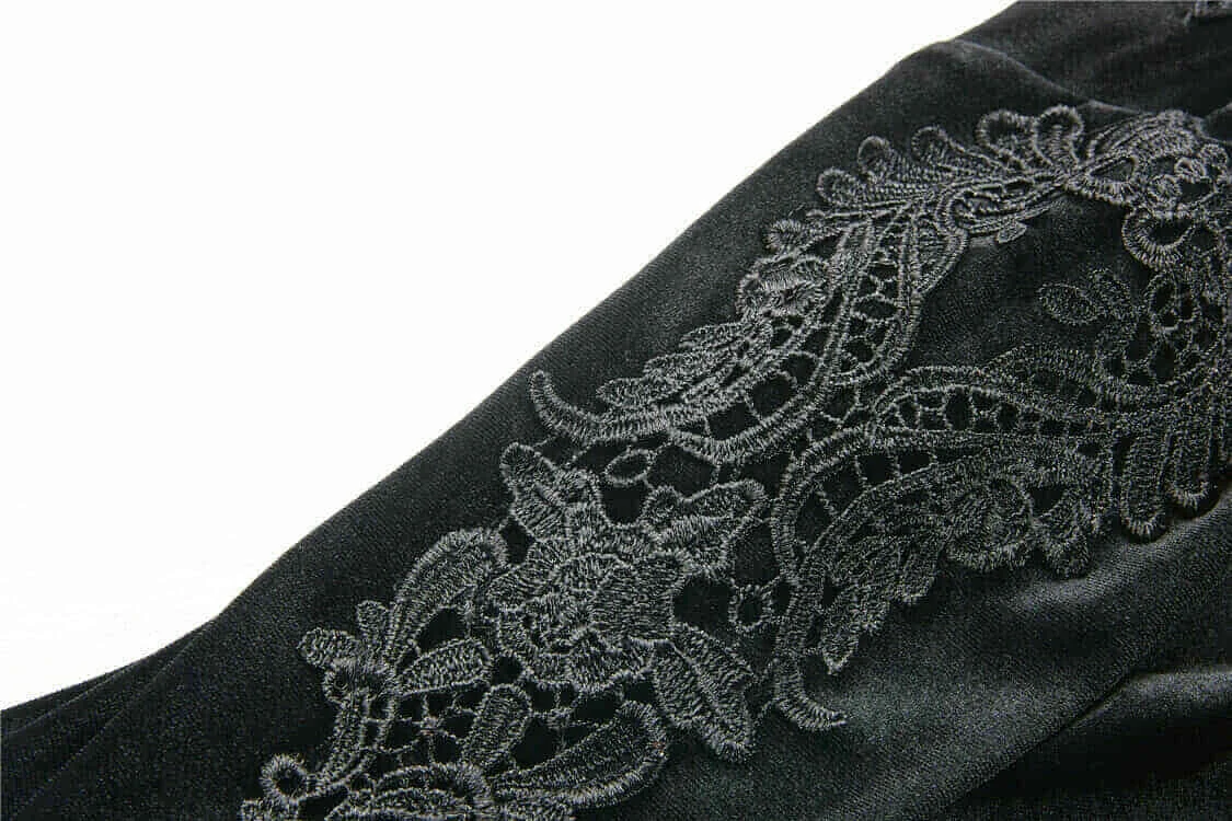 Darkinlove женский велюровый Готический сексуальный топ с рукавами-воланами, вечерняя рубашка с глубоким v-образным вырезом, Женская Ретро футболка в стиле стимпанк