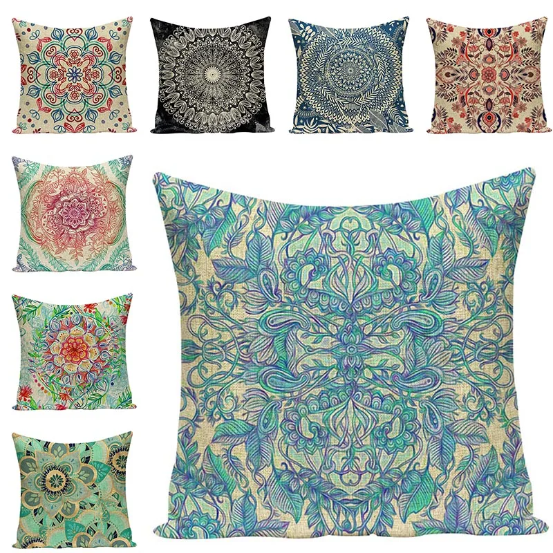 

Vintage Floral Pattern Designs Cushion Cover Decorative Pillow Cases Geometric Chair Cushions Car Seat Accessories Home Decor