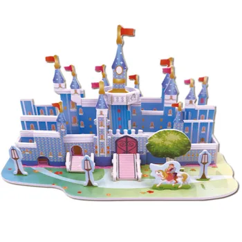 

3D DIY Puzzle Jigsaw Baby toy Kid Early learning Castle Construction pattern gift For Children Brinquedo Educativo Houses Puzzle