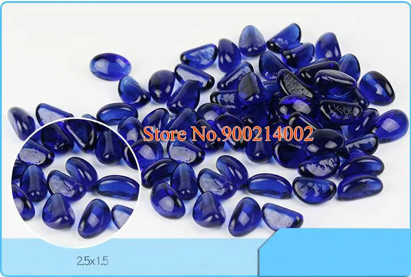 

500g/bag 2.5*1.5cm Garden Glass Stones Fish Tank Decorative Pebble Artificial Colorful Home Garden Walkways Plant Yard Decor