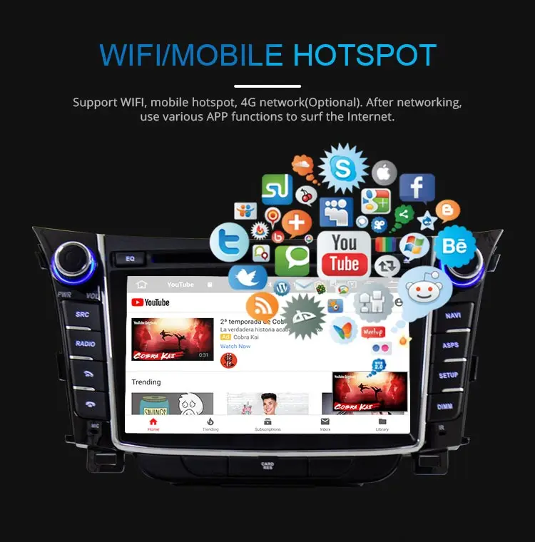 Perfect JDASTON Android 9.0 Car DVD Player For Hyundai I30 Elantra GT 2012-2018 WIFI Multimedia GPS Stereo 2 Din Car Radio tape recorder 6