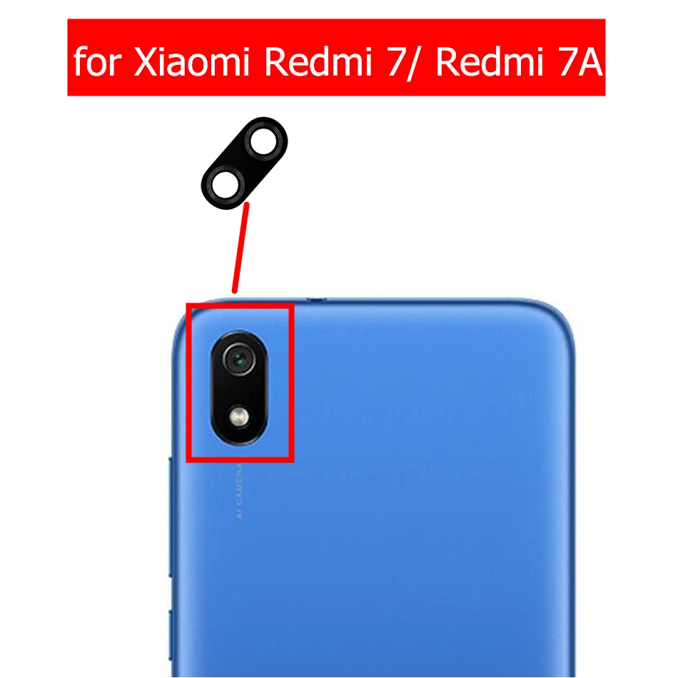 2 шт. для Xiaomi Redmi 7/Redmi 7A камера Стекло Объектив задняя камера стекло объектив с клеем Redmi7 Замена Ремонт Запасные части