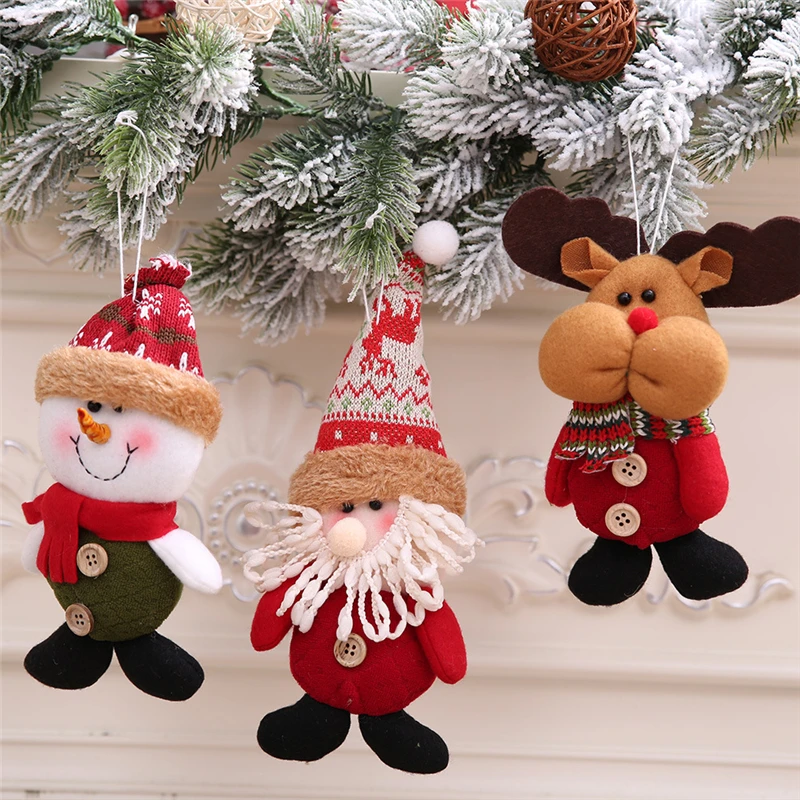 New Year Christmas Santa Claus Snowman Dolls Xmas Tree Ornament Natal Noel Deco Christmas Decoration for Home Kid Gift