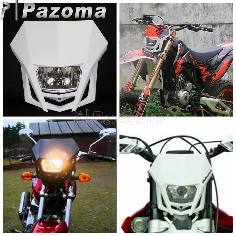 

H4 12V White Motorcycle Dirt Bike Headlight Motocross Headlamp for Yamaha YZ WR 250F 450F XT 600 TTR Honda CRF XR 450