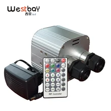 20 Вт двойной порт мерцание RGBW led оптоволоконный светильник Серебряный двигатель AC100-240V DC12V мерцание колесо оптический волоконный светильник драйвер