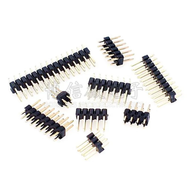 

2.54MM double row pin / copper pin gold plated / straight pin header 2*2P/3/4/5/6/8/10/15/20-40P 2.54mm pitch DIP