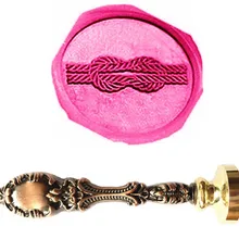 Винтаж завязать узел индивидуальный логотип роскошные Воск уплотнительное штамп латунь павлин металлической ручкой подарочный набор